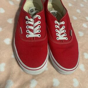 Vans Red Canvas Sneakers